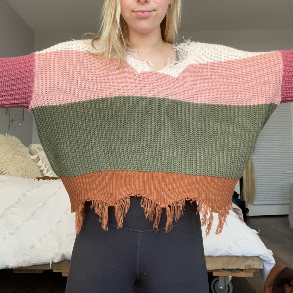 color block sweater
